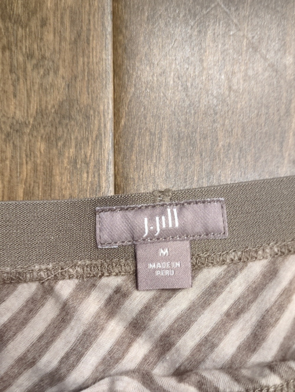 J. Jill Striped A-Line Maxi Skirt in Light Brown Size Medium - Picture 2 of 10